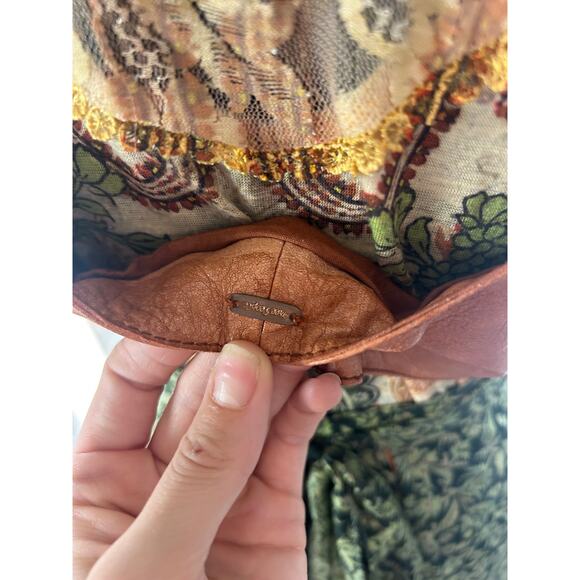 Free People Cognac Leather Harness Belt Size M Western Boho - Picture 2 of 3